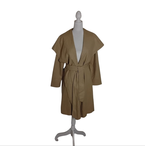 Chicwish Jackets & Blazers - Chicwish Women’s S Camel Brown Waterfall Collar Belted Trench Wrap Coat